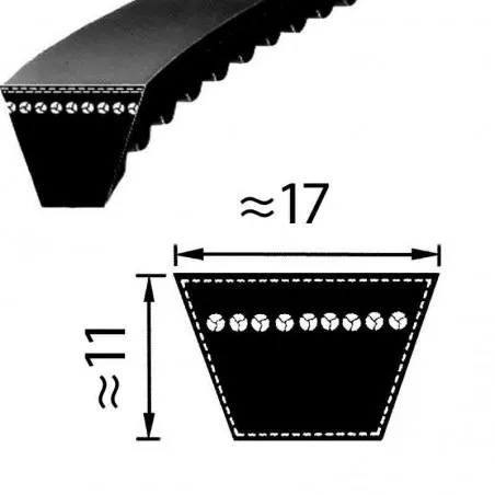 Клиновый ремень Optibelt BX 17x875 Li