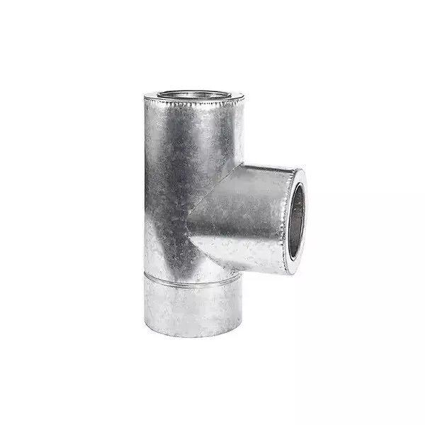 Тройник дымоходный двустенный d350/420/87 нерж/оц AISI 304 0.5 мм