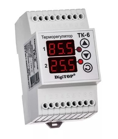 Терморегулятор DigiTOP ТК-6 (двохканальный, датчик DS18B20)