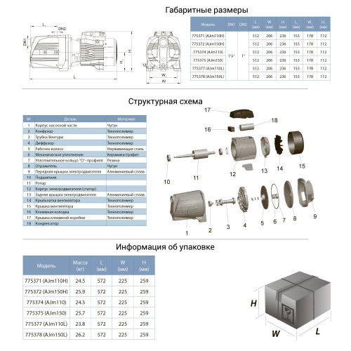 Насос центробежный LEO 3.0 AJm110