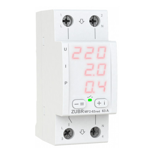 Реле напряжения Zubr MF2-63 red