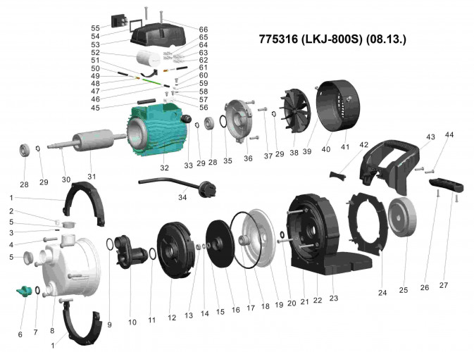 Насос центробежный LEO 0.8кВт 50л/мин (нерж)