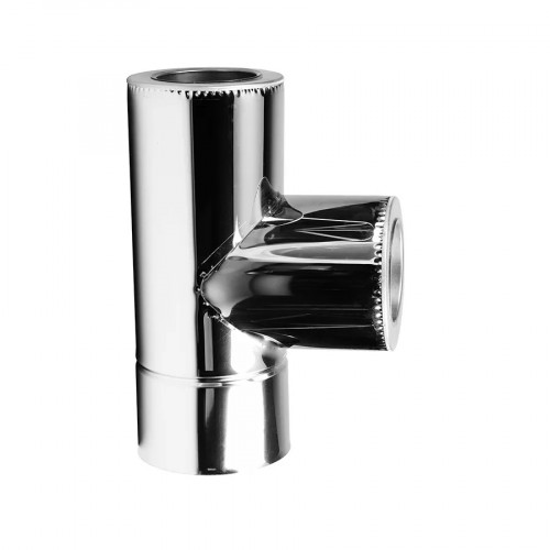 Трійник димохідний двостінний d350/420/87 нерж/нерж AISI 201 0.5 мм