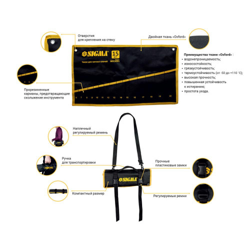 Чохол для гайкових ключів SIGMA 25шт