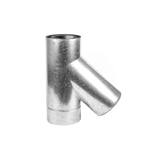 Тройник дымоходный двустенный d130/200/45 нерж/оц AISI 201 0.5 мм