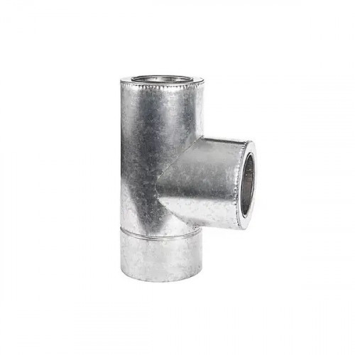 Тройник дымоходный двустенный d400/460/87 нерж/оц AISI 304 0.5 мм