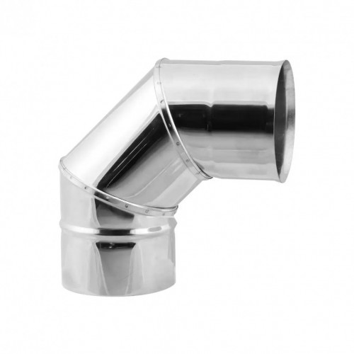 Колено дымоходное одностенное d200/90 AISI 304 0,5 мм