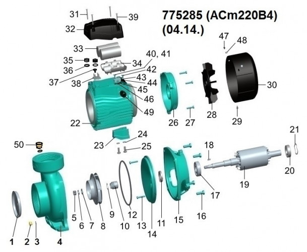 Насос центробежный LEO 3.0 2.2кВт 1100л/мин 4"