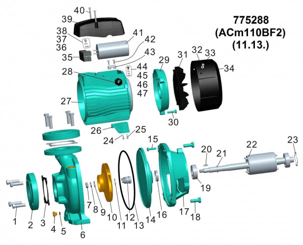 Насос центробежный LEO 3.0 1.1кВт 500л/мин